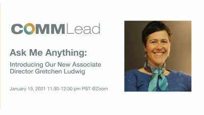 image of gretchen next to title Comm Lead ask me anything