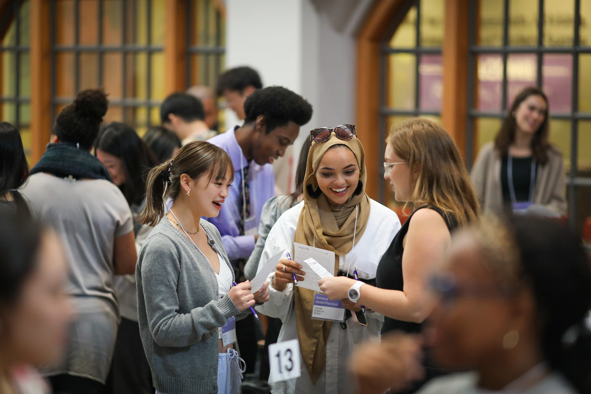 Group of students standing around