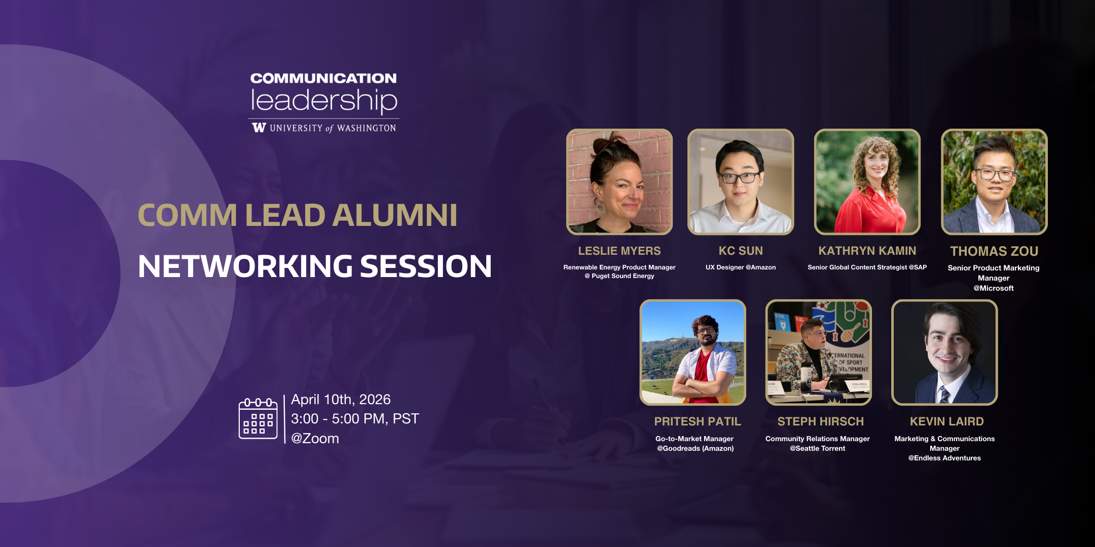 Banner for alumni networking session