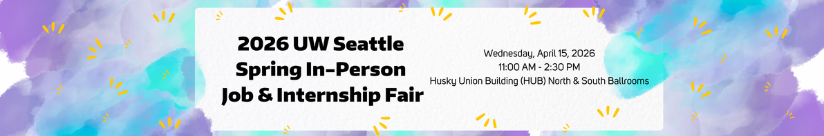 UW Seattle Spring Job & Internship Fair Banner