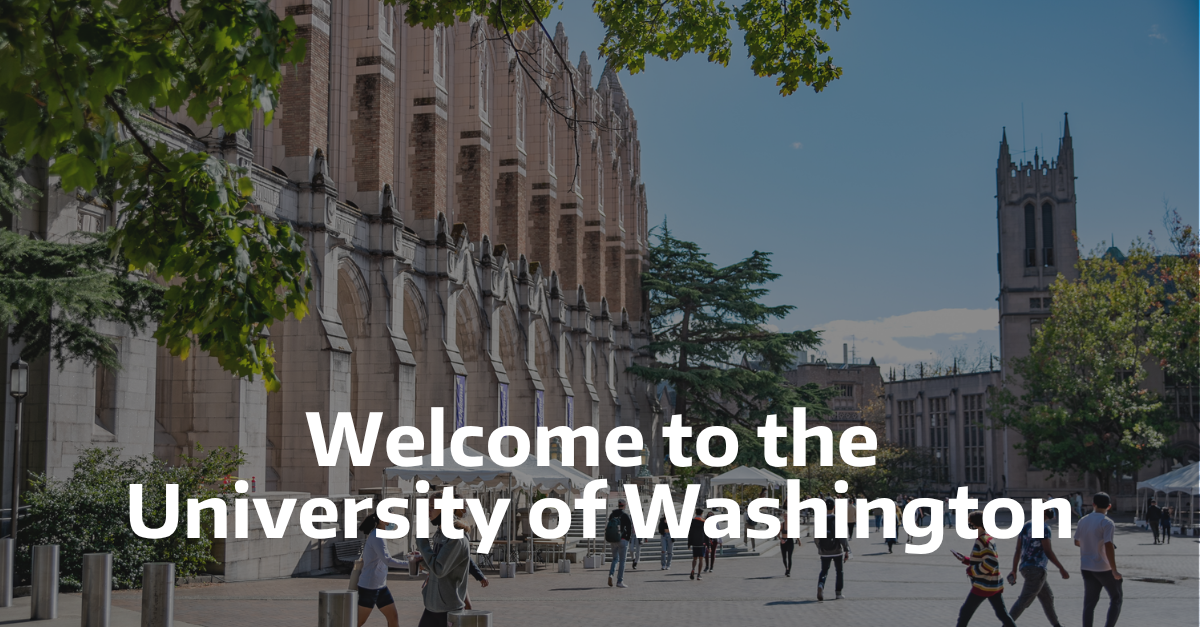 Banner image welcoming visitors to the Univesersity of Washingtonon